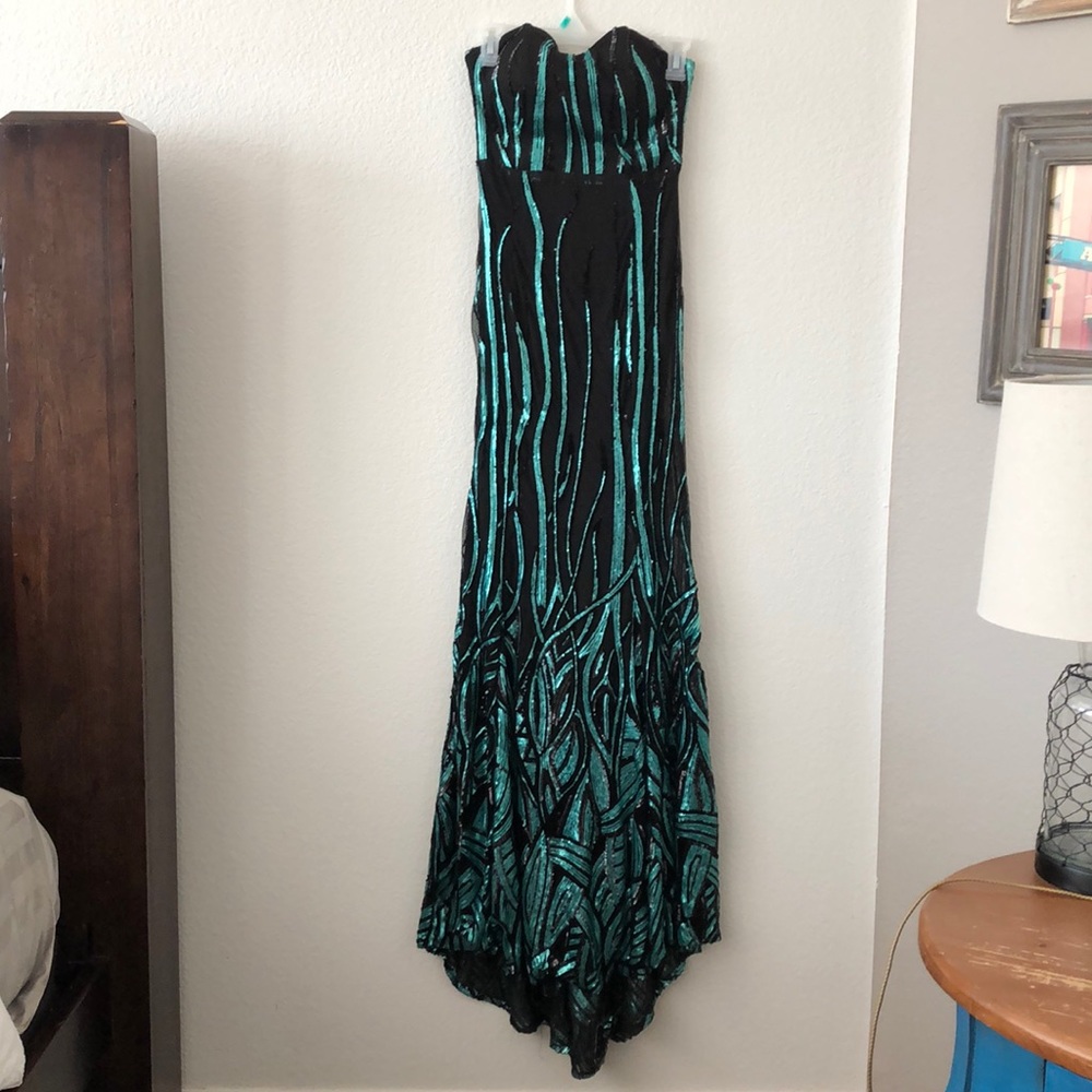 Black & Teal Sequins Dress